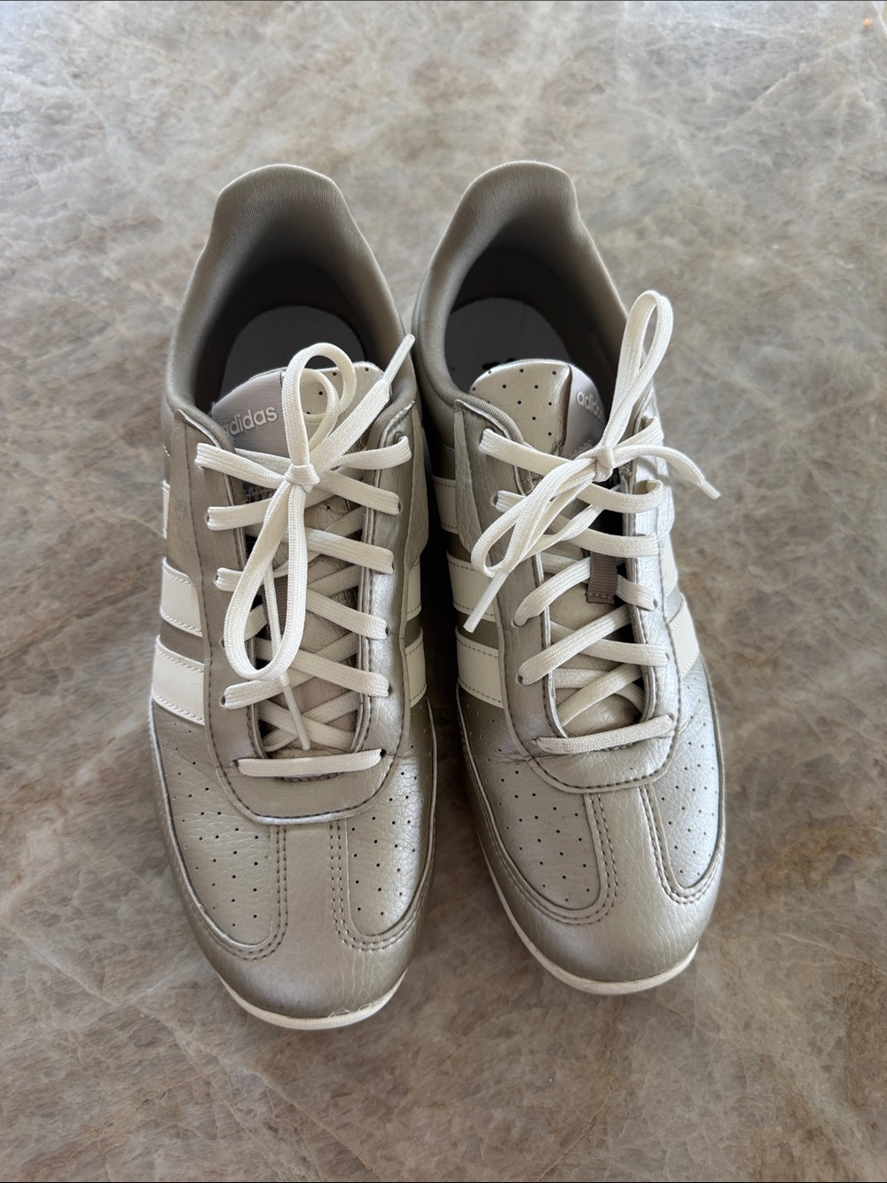 adidas Metallic Taupe and White womens Sneakers